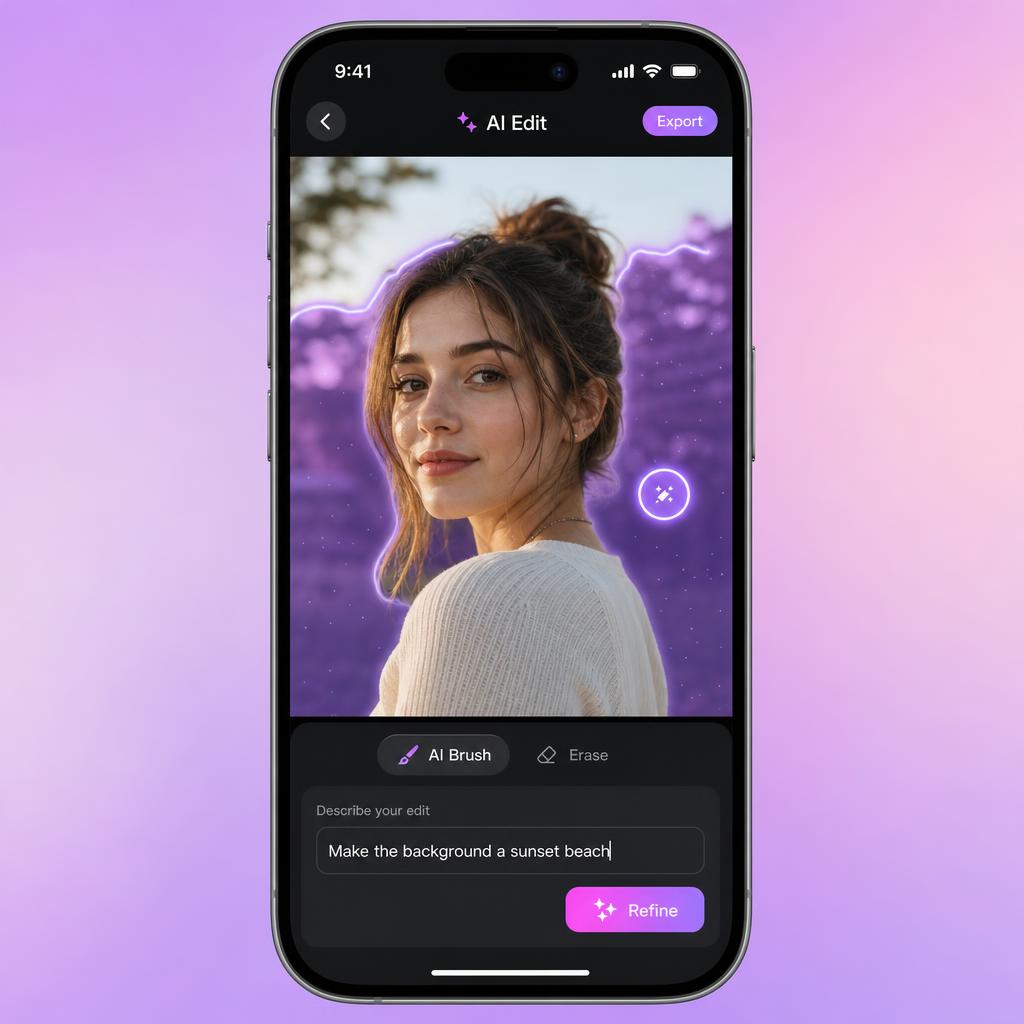 SnapRefine editing UI on iPhone